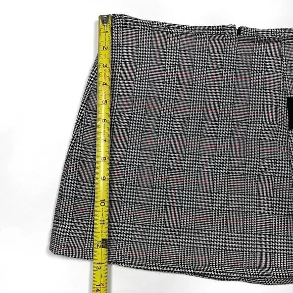 Y2K Serious Los Angeles Plaid Houndstooth Mini Skirt Small Vintage LA Clothing - Picture 15 of 16